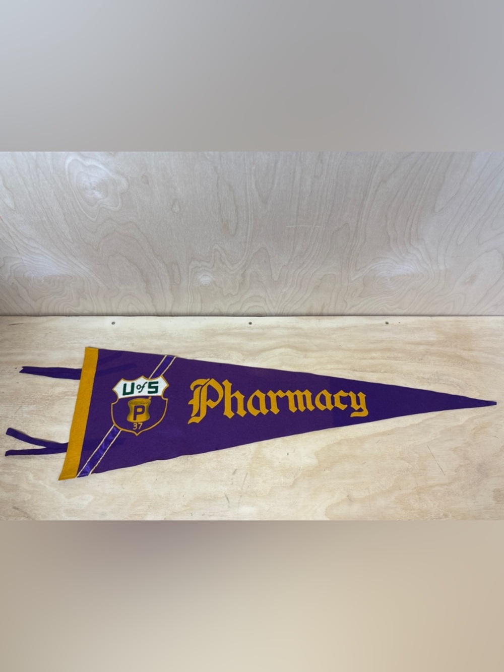 U of S 'Pharmacy' Pennant with Gold Lettering